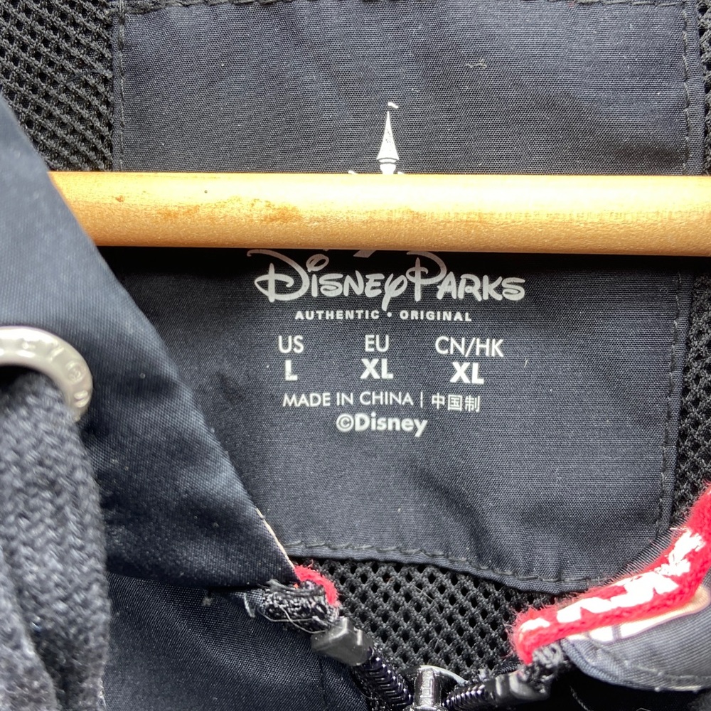 Disney Black Hooded Windbreaker with Red Trim - Picture 2 of 4